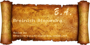 Breinich Alexandra névjegykártya